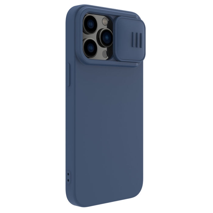 Nillkin CamShield Silky Silicone Case iPhone 14 Pro Max Silicone Cover with Camera Protector Blue