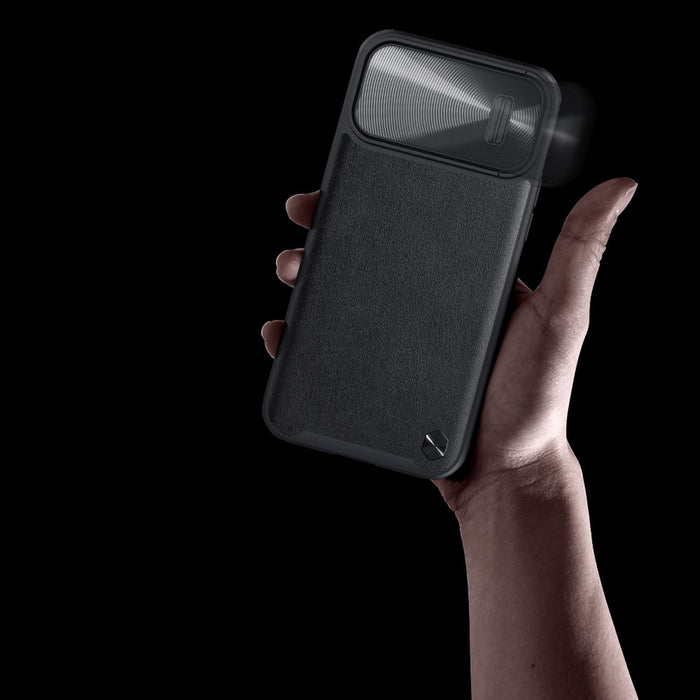 Nillkin CamShield Leather S Case iPhone 14 Pro Max case with camera cover black