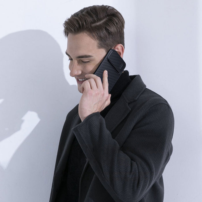 Nillkin Synthetic Fiber S Case iPhone 14 case with camera cover, black