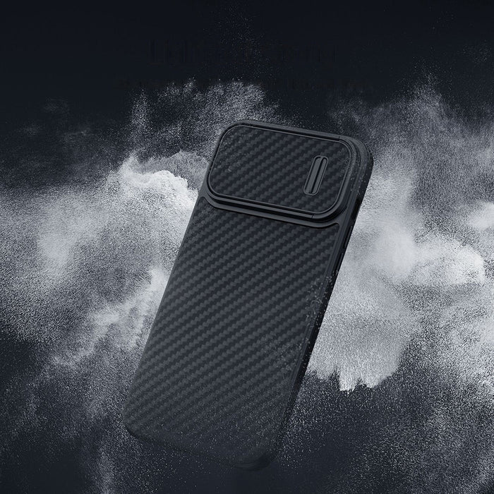 Nillkin Synthetic Fiber S Case iPhone 14 Pro case with camera cover, black