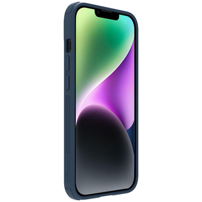 Nillkin Textured S Case for iPhone 14 Plus, armored cover with camera cover, blue