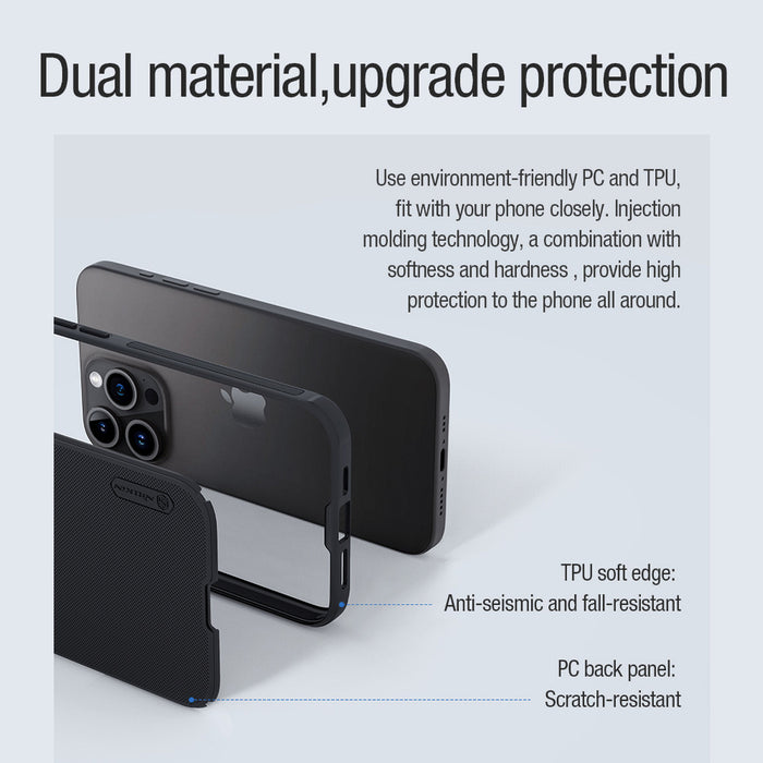 Nillkin Super Frosted Shield Pro Magnetic Case for iPhone 15 Pro Max - black