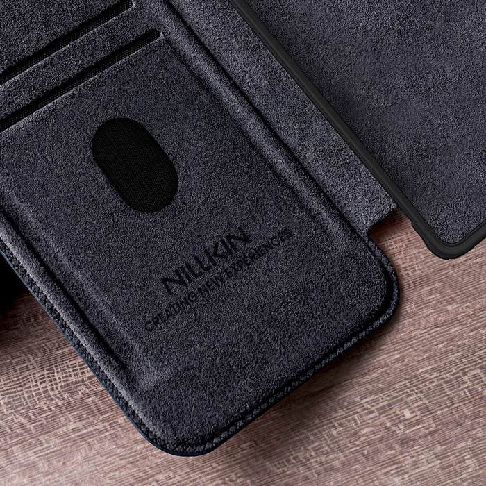 Nillkin Qin Pro Case for Samsung Galaxy S25 Ultra with Flip and Camera Cover - Black
