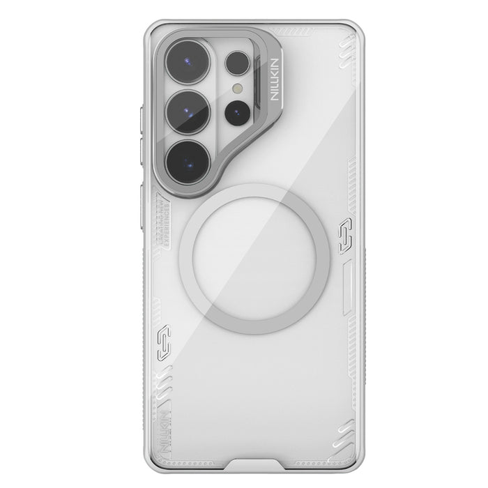 Nillkin Iceblade Prop Magnetic Case with Camera Cover and Stand Compatible with MagSafe for Samsung Galaxy S26 Ultra - Transparent Gray