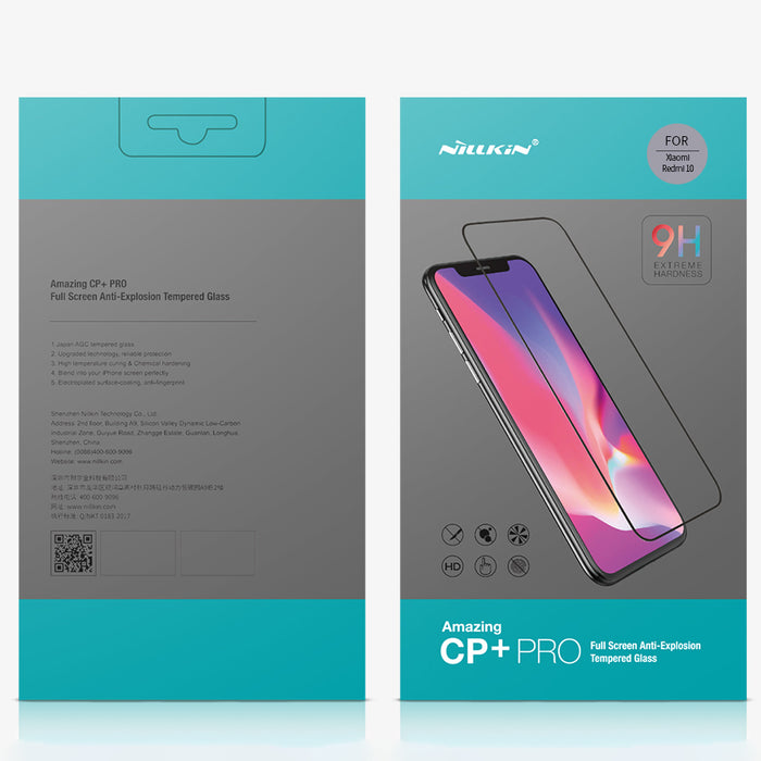 Nillkin CP+PRO ultra-thin tempered glass for the entire screen with a 0.2 mm frame 9H Xiaomi Redmi 10 black