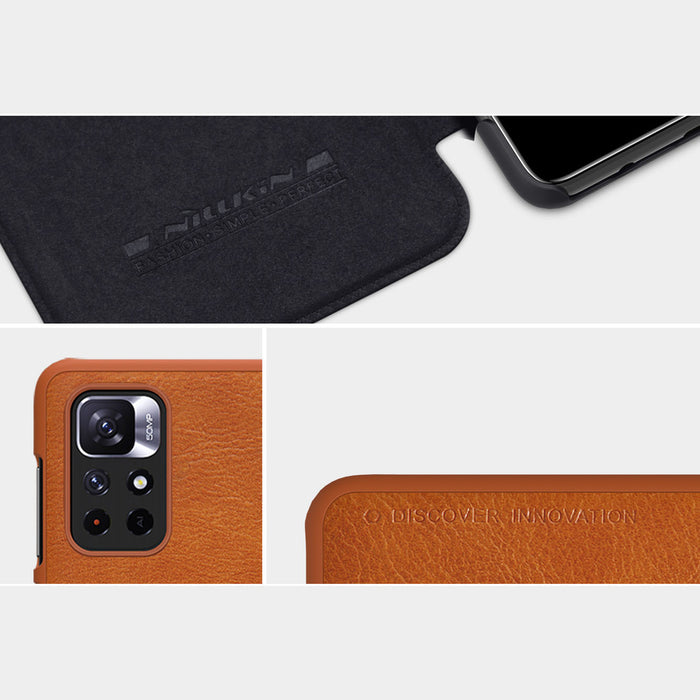 Nillkin Qin Case Flip Case for Xiaomi Redmi Note 11T 5G / 11S 5G / 11 5G (China) / Poco M4 Pro 5G - Black