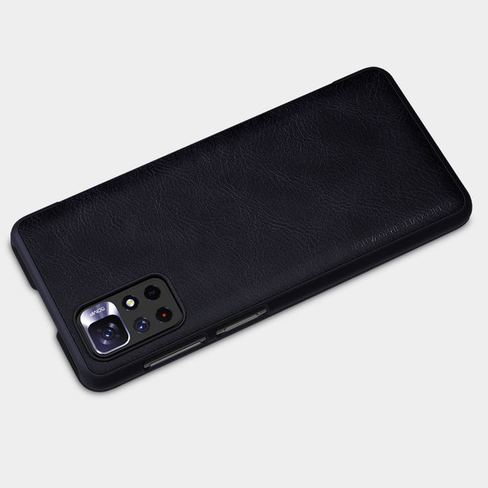 Nillkin Qin Case Case for Xiaomi Redmi Note 11T 5G / Note 11S 5G / Note 11 5G (China) / Poco M4 Pro 5G Camera Cover Holster Cover Flip Case Brown