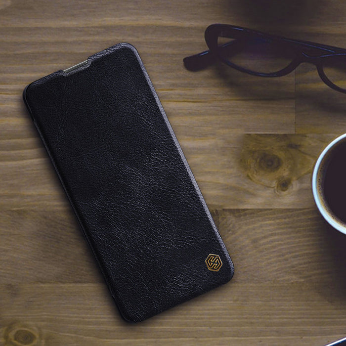 Nillkin Qin Case Case for Xiaomi Redmi Note 11T 5G / Note 11S 5G / Note 11 5G (China) / Poco M4 Pro 5G Camera Cover Holster Cover Flip Case Brown