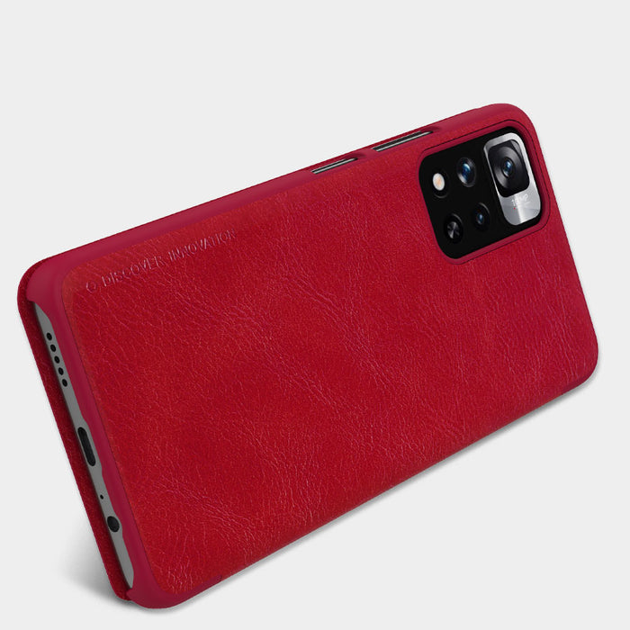 Nillkin Qin Case Case for Xiaomi Redmi Note 11 Pro+ (China) / Redmi Note 11 Pro (China) / Mi11i HyperCharge Camera Protector Holster Cover Flip Case Black