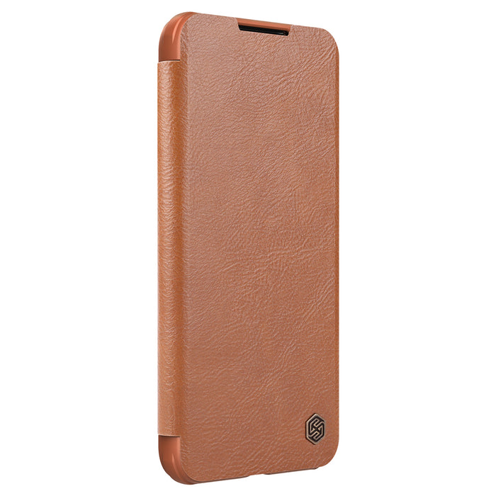 Nillkin Qin Leather Pro Case Case for Samsung Galaxy S22+ (S22 Plus) Camera Protector Holster Cover Flip Case Brown