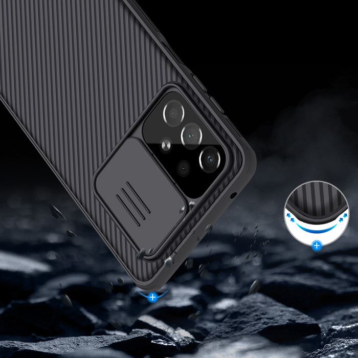 Nillkin CamShield Pro Case Armored Case Cover Camera Protector for Samsung Galaxy A73 Blue