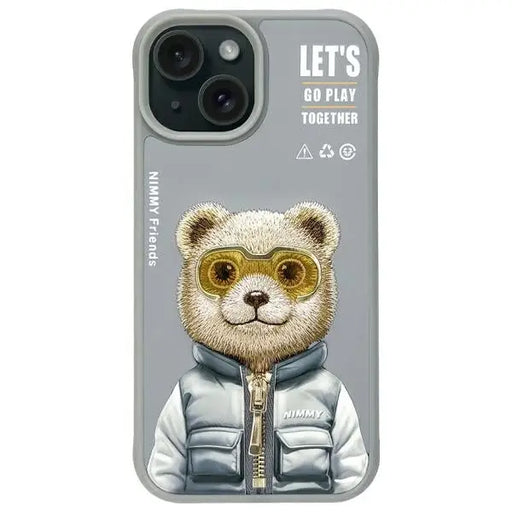 Nimmy Cool&Cute 2.0 Bear Case for iPhone 15 - Gray - Cell phone cases and covers<<<HurtelXML