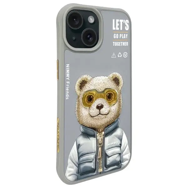 Nimmy Cool&Cute 2.0 Bear Case for iPhone 15 - Gray - Cell phone cases and covers<<<HurtelXML