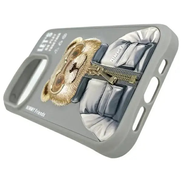 Nimmy Cool&Cute 2.0 Bear Case for iPhone 15 Pro - Gray - Cell phone cases and covers<<<HurtelXML