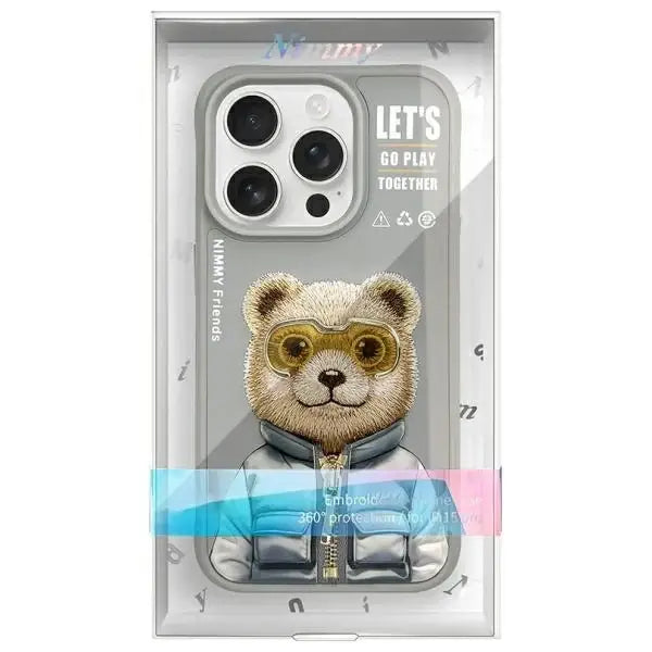 Nimmy Cool&Cute 2.0 Bear Case for iPhone 15 Pro - Gray - Cell phone cases and covers<<<HurtelXML