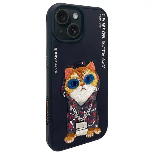 Nimmy Glasses Cool Cat case for iPhone 15 - black - Cell phone cases and covers<<<HurtelXML