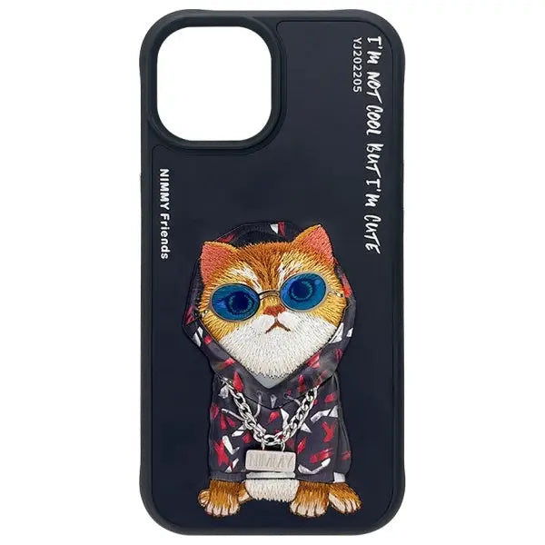 Nimmy Glasses Cool Cat case for iPhone 15 - black - Cell phone cases and covers<<<HurtelXML