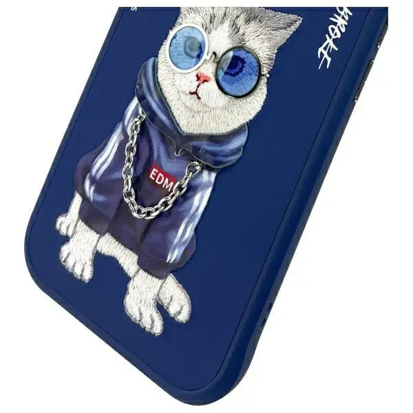 Nimmy Glasses Cool Cat Case for iPhone 15 - Blue - Cell phone cases and covers<<<HurtelXML