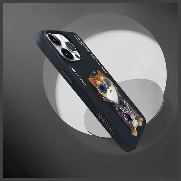Nimmy Glasses Cool Cat Case for iPhone 15 Pro - Black - Cell phone cases and covers<<<HurtelXML