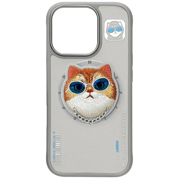 Nimmy Glasses Cool Cat MagSafe Case for iPhone 16 Pro - Gray - Cell phone cases and covers<<<HurtelXML