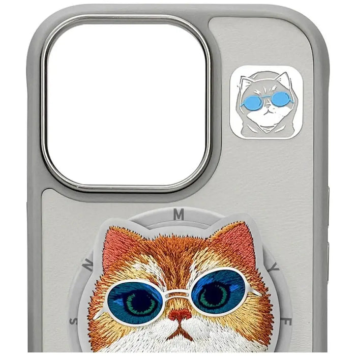 Nimmy Glasses Cool Cat MagSafe Case for iPhone 16 Pro - Gray - Cell phone cases and covers<<<HurtelXML