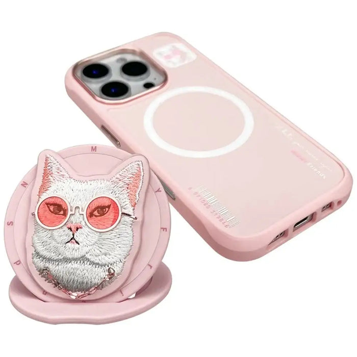 Nimmy Glasses Cool Cat MagSafe Case for iPhone 16 Pro Max - Pink - Cell phone cases and covers<<<HurtelXML