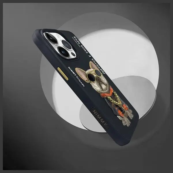 Nimmy Glasses Cool Dog Case for iPhone 15 Pro - Black - Cell phone cases and covers<<<HurtelXML