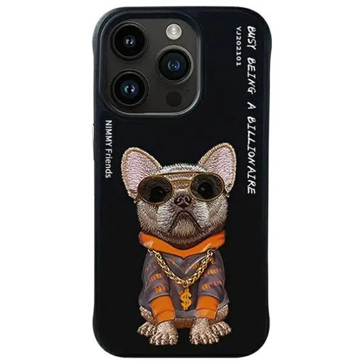 Nimmy Glasses Cool Dog Case for iPhone 15 Pro - Black - Cell phone cases and covers<<<HurtelXML
