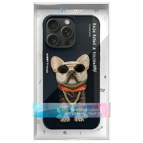 Nimmy Glasses Cool Dog Case for iPhone 15 Pro - Black - Cell phone cases and covers<<<HurtelXML