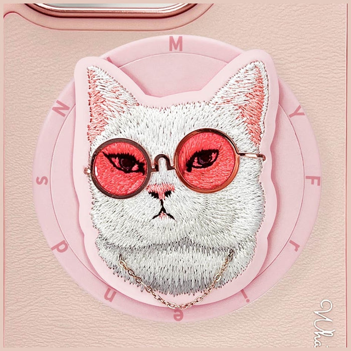 Nimmy Glasses Cool Cat MagSafe Case for iPhone 16 Pro - Pink