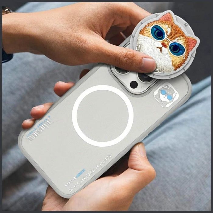 Nimmy Glasses Cool Cat MagSafe Case for iPhone 16 Pro - Gray