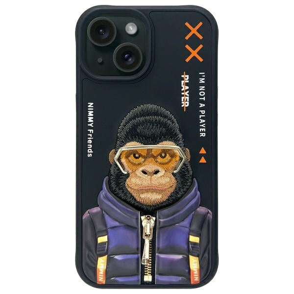 Nimmy Cool&amp;Cute 2.0 Monkey case for iPhone 15 - black