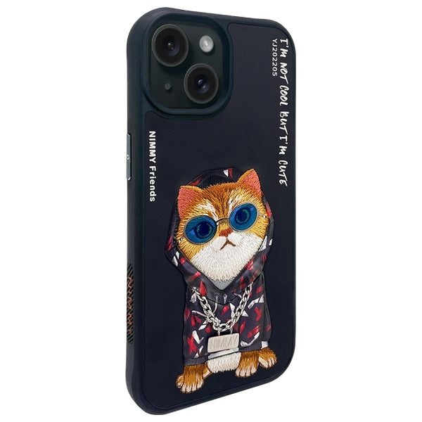 Nimmy Glasses Cool Cat case for iPhone 15 - black