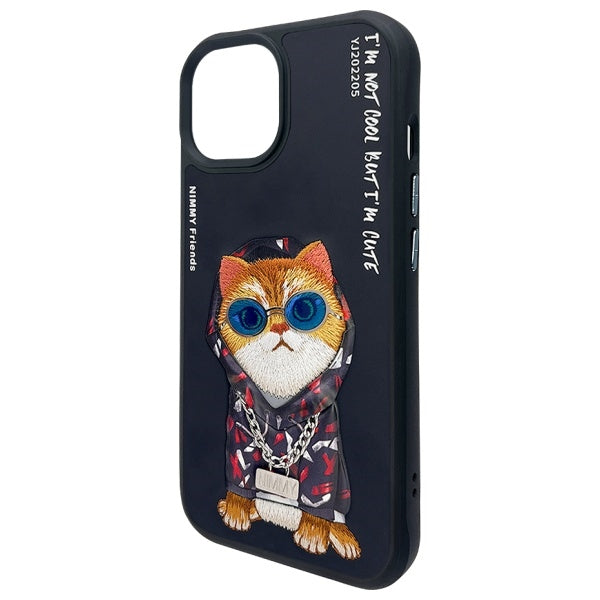 Nimmy Glasses Cool Cat case for iPhone 15 - black