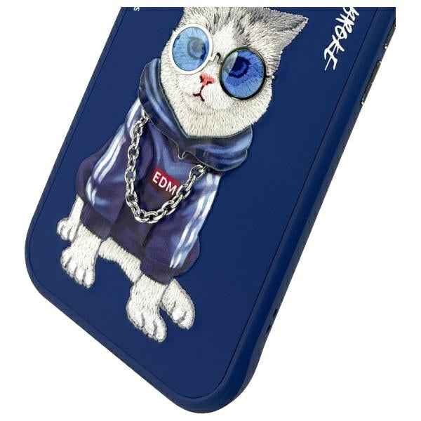Nimmy Glasses Cool Cat Case for iPhone 15 - Blue