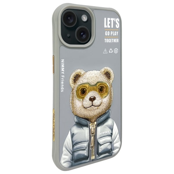 Nimmy Cool&amp;Cute 2.0 Bear Case for iPhone 15 - Gray