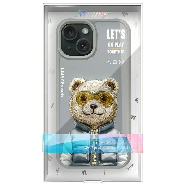 Nimmy Cool&amp;Cute 2.0 Bear Case for iPhone 15 - Gray