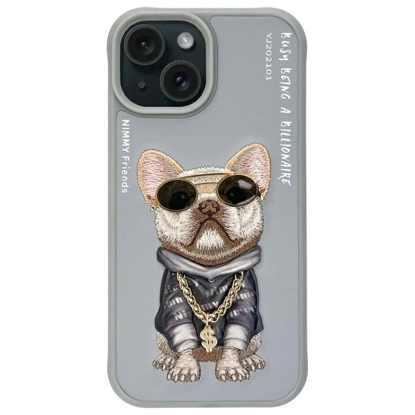 Nimmy Glasses Cool Dog iPhone 15 Case - Gray