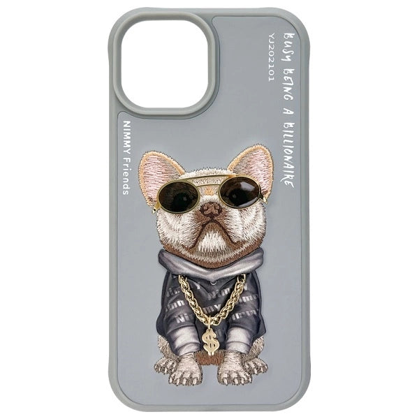 Nimmy Glasses Cool Dog iPhone 15 Case - Gray