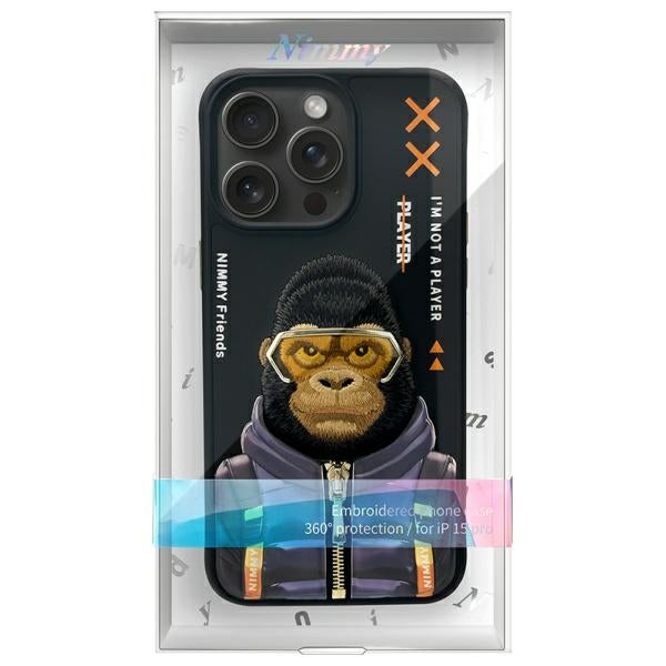 Nimmy Cool&amp;Cute 2.0 Monkey Case for iPhone 15 Pro - Black