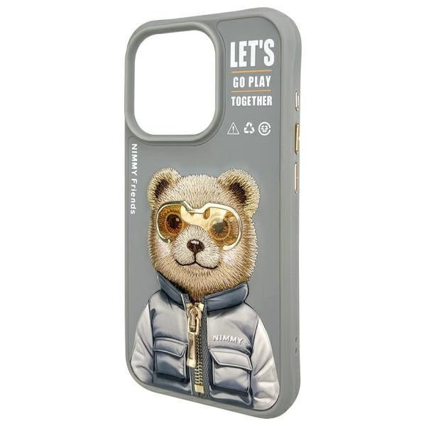 Nimmy Cool&amp;Cute 2.0 Bear Case for iPhone 15 Pro - Gray
