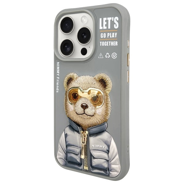 Nimmy Cool&amp;Cute 2.0 Bear Case for iPhone 15 Pro - Gray