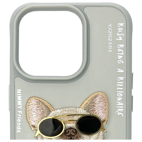 Nimmy Glasses Cool Dog iPhone 15 Pro Case - Gray