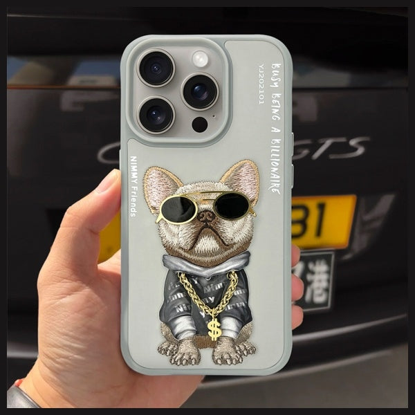 Nimmy Glasses Cool Dog iPhone 15 Pro Case - Gray