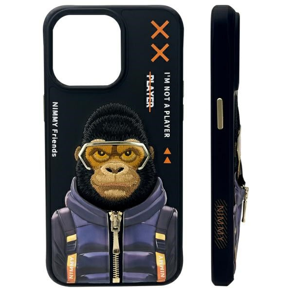Nimmy Cool&amp;Cute 2.0 Monkey Case for iPhone 15 Pro Max - Black