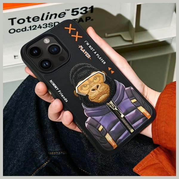 Nimmy Cool&amp;Cute 2.0 Monkey Case for iPhone 15 Pro Max - Black