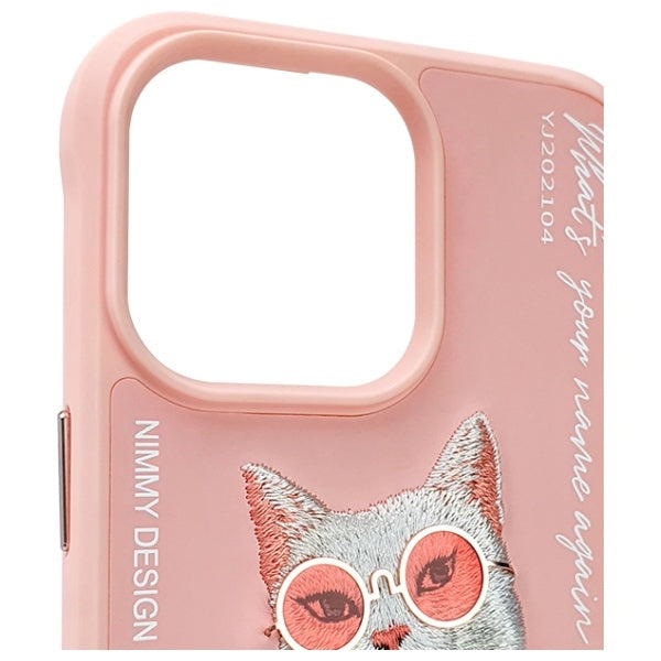 Nimmy Glasses Cool Cat Case for iPhone 15 Pro Max - Pink
