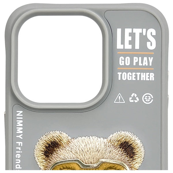 Nimmy Cool&amp;Cute 2.0 Bear Case for iPhone 15 Pro Max - Gray