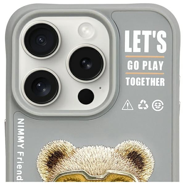 Nimmy Cool&amp;Cute 2.0 Bear Case for iPhone 15 Pro Max - Gray
