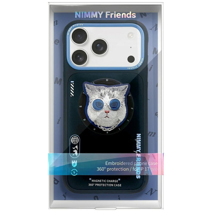 Nimmy Glasses Cool Cat MagSafe Case for iPhone 17 - Black and Blue